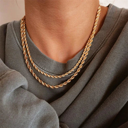[Royal&Vicky]Bianca Rope Chain Gold Necklace