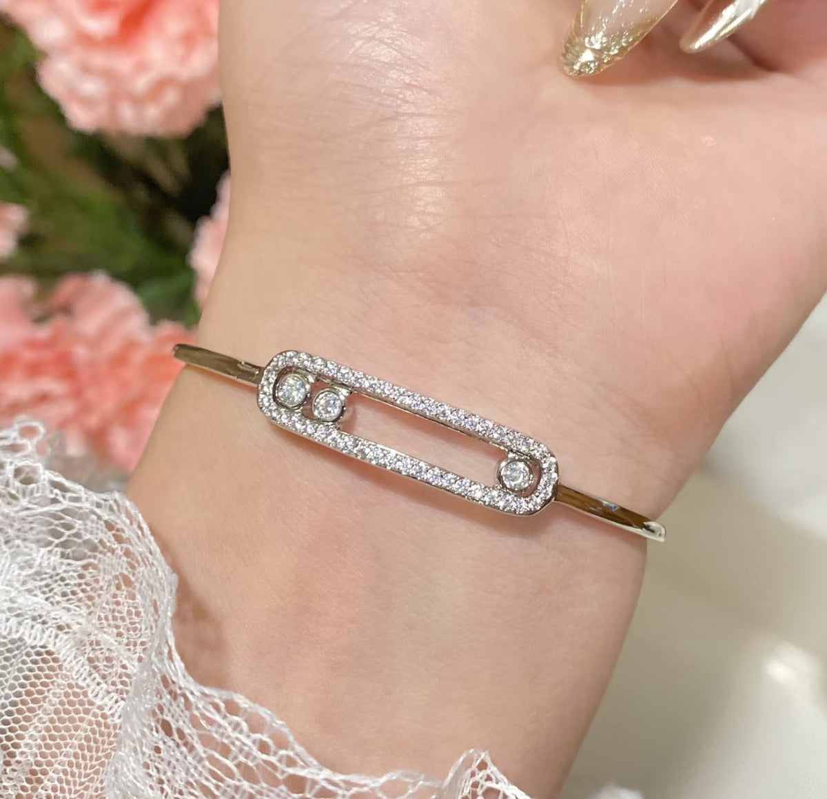[Royal&Vicky]Move Pavé Diamond Bangle Bracelet M