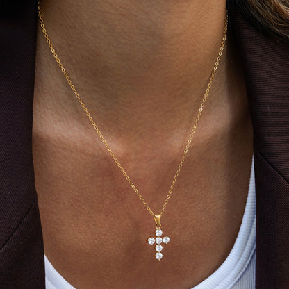 [Royal&Vicky]Wynter Diamond Cross Necklace