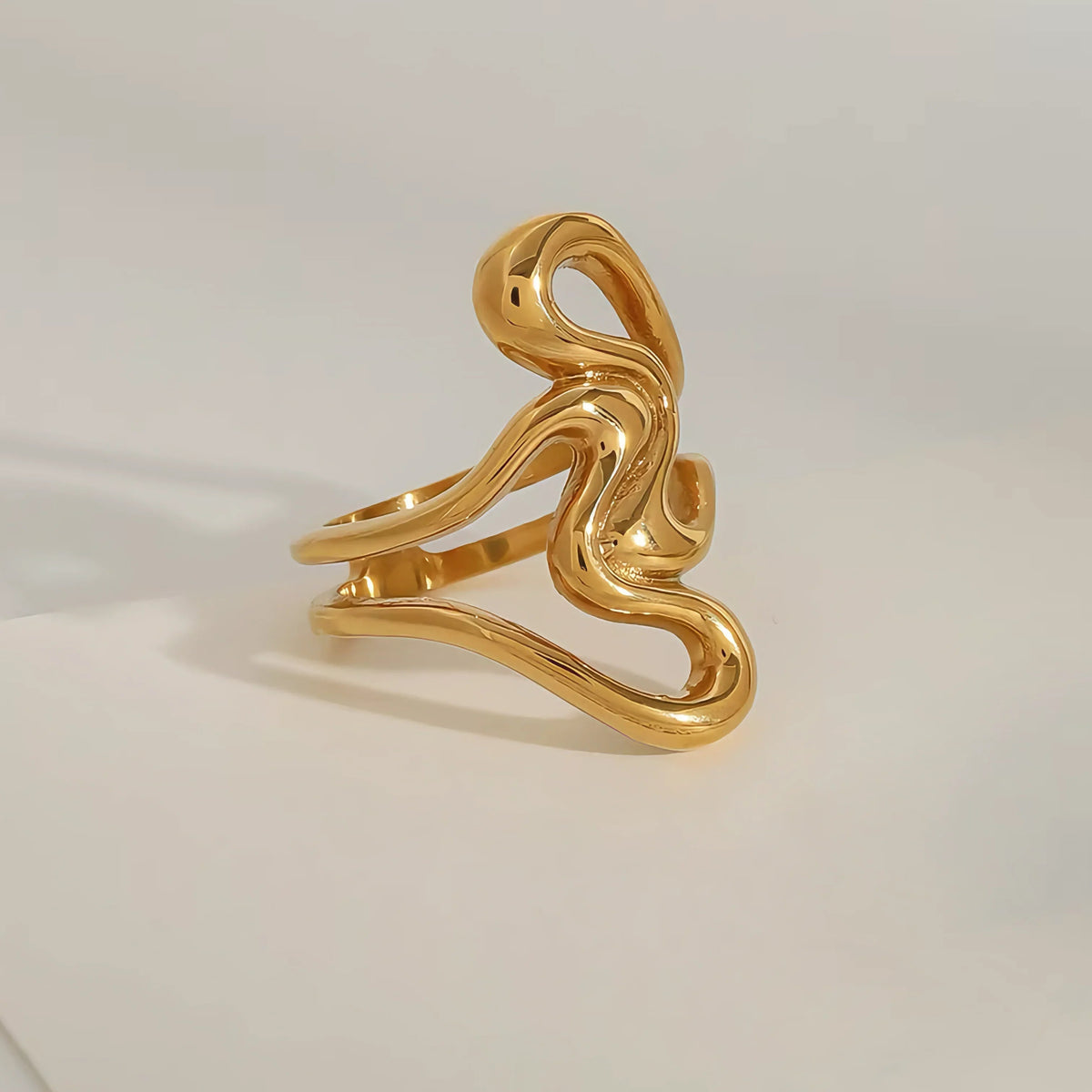 [Royal&Vicky]Corina Abstract Gold Ring