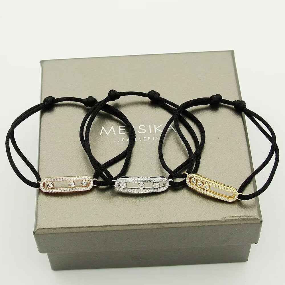[Royal&Vicky]Messika Care(s) pink cord pavé bracelet