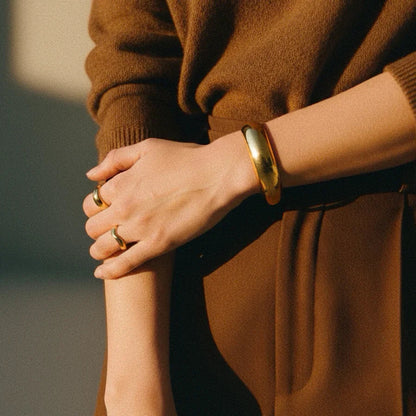 [Royal&Vicky]Lunaria Gold Wave Ring