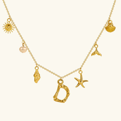 [Royal&Vicky]Avaria Ocean Initial Necklace
