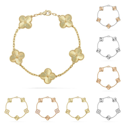 [Royal&Vicky]LUCKY CLOVER 5-MOTIF BRACELET - LASER COLLECTION
