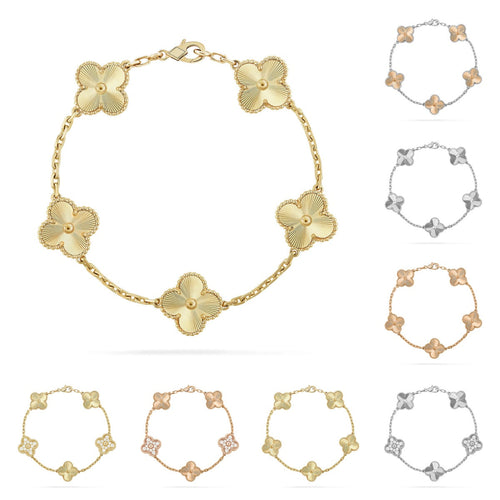 [Royal&Vicky]LUCKY CLOVER 5-MOTIF BRACELET - LASER COLLECTION