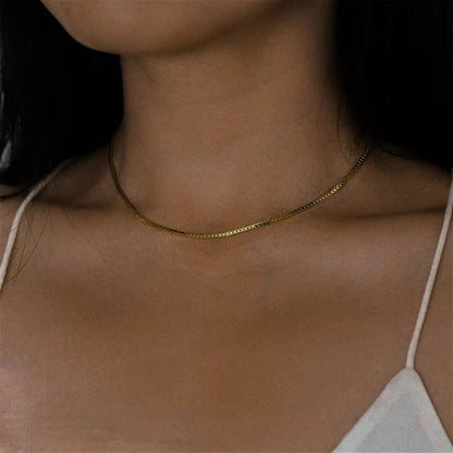 [Royal&Vicky]Danica Box Chain Gold Necklace