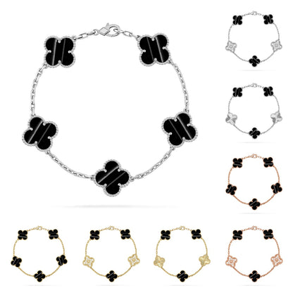 [Royal&Vicky]LUCKY CLOVER 5-MOTIF BRACELET - PULSE STONE COLLECTION