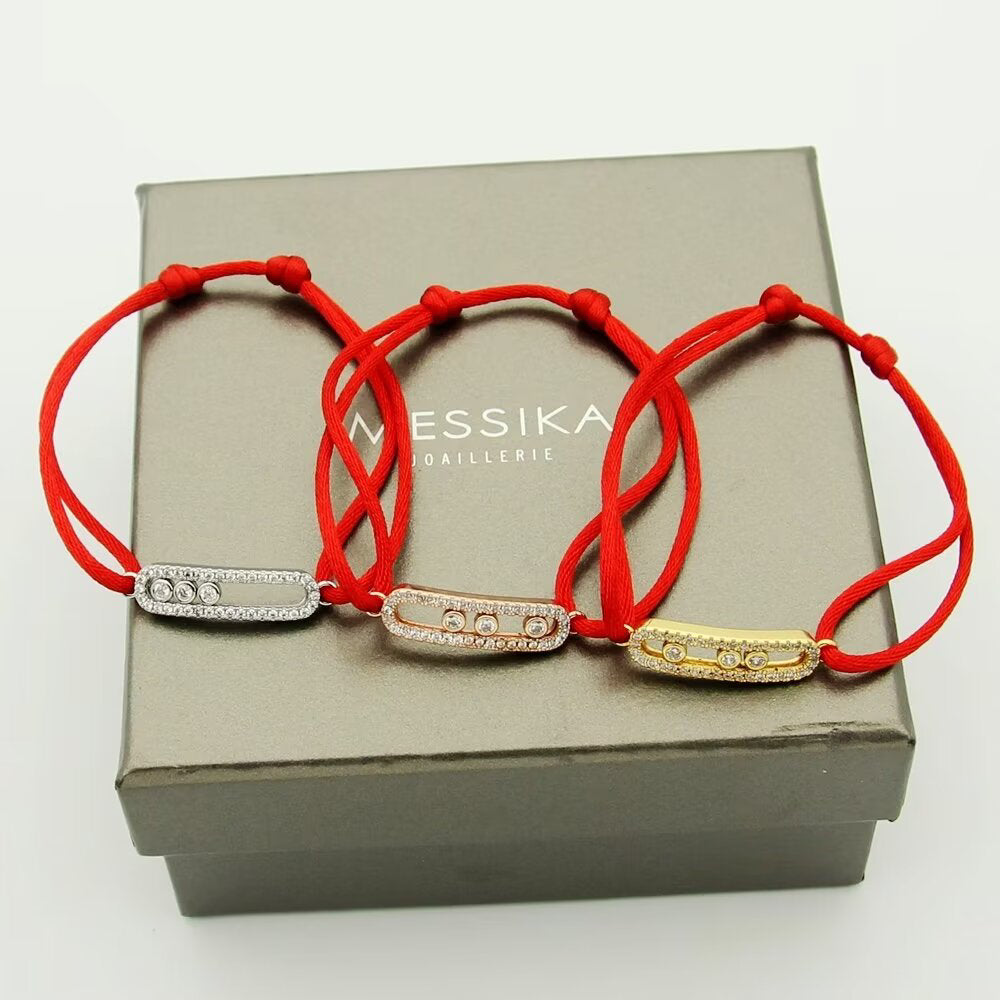 [Royal&Vicky]Messika Care(s) pink cord pavé bracelet