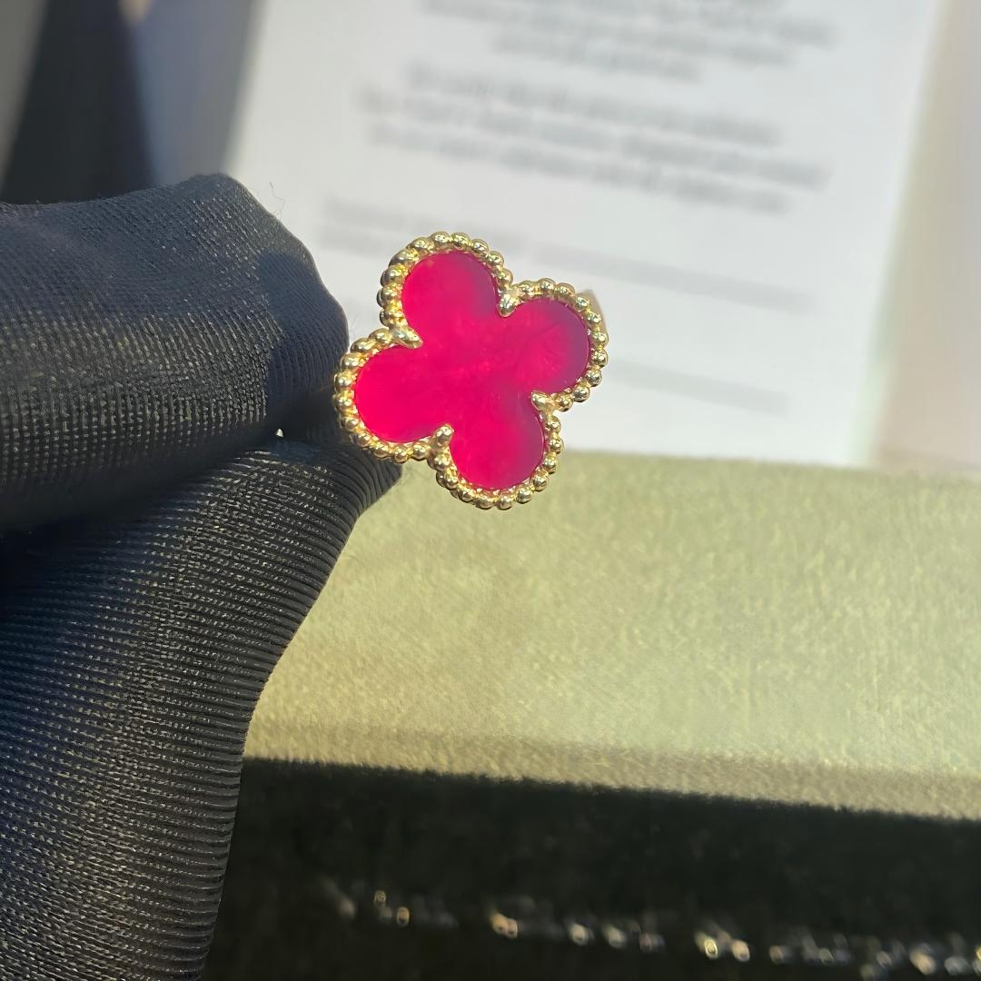 [Royal&Vicky]NEW CLOVER PINK ENAMEL RINGS