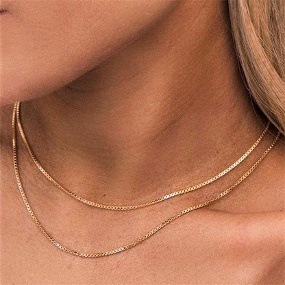 [Royal&Vicky]Danica Box Chain Gold Necklace
