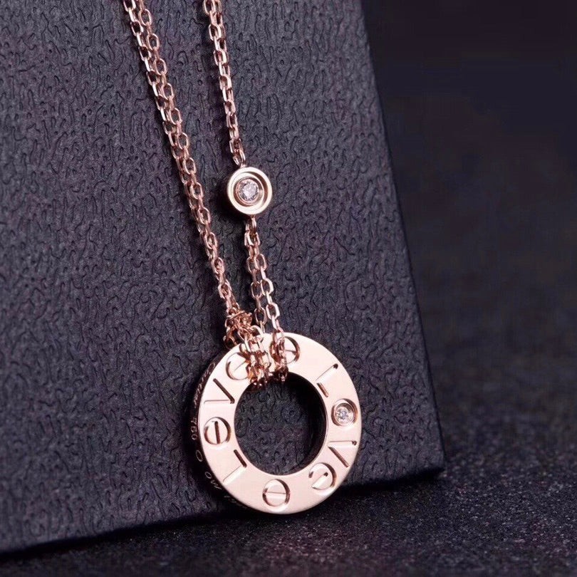 [Royal&Vicky]LOVE NECKLACE 16MM 2 DIAMONDS