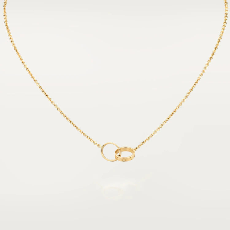 [Royal&Vicky]LOVE NECKLACE DOUBLE RING GOLD
