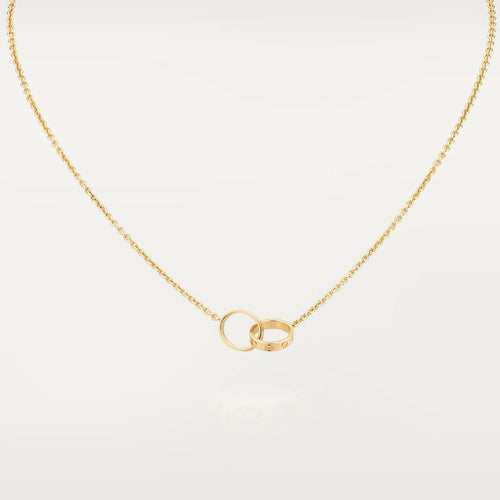 [Royal&Vicky]LOVE NECKLACE DOUBLE RING GOLD