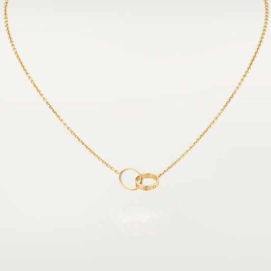 [Royal&Vicky]LOVE NECKLACE DOUBLE RING GOLD