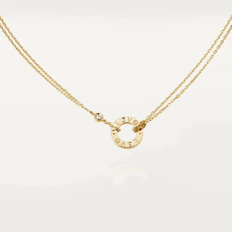 [Royal&Vicky]LOVE NECKLACE 16MM 2 DIAMONDS