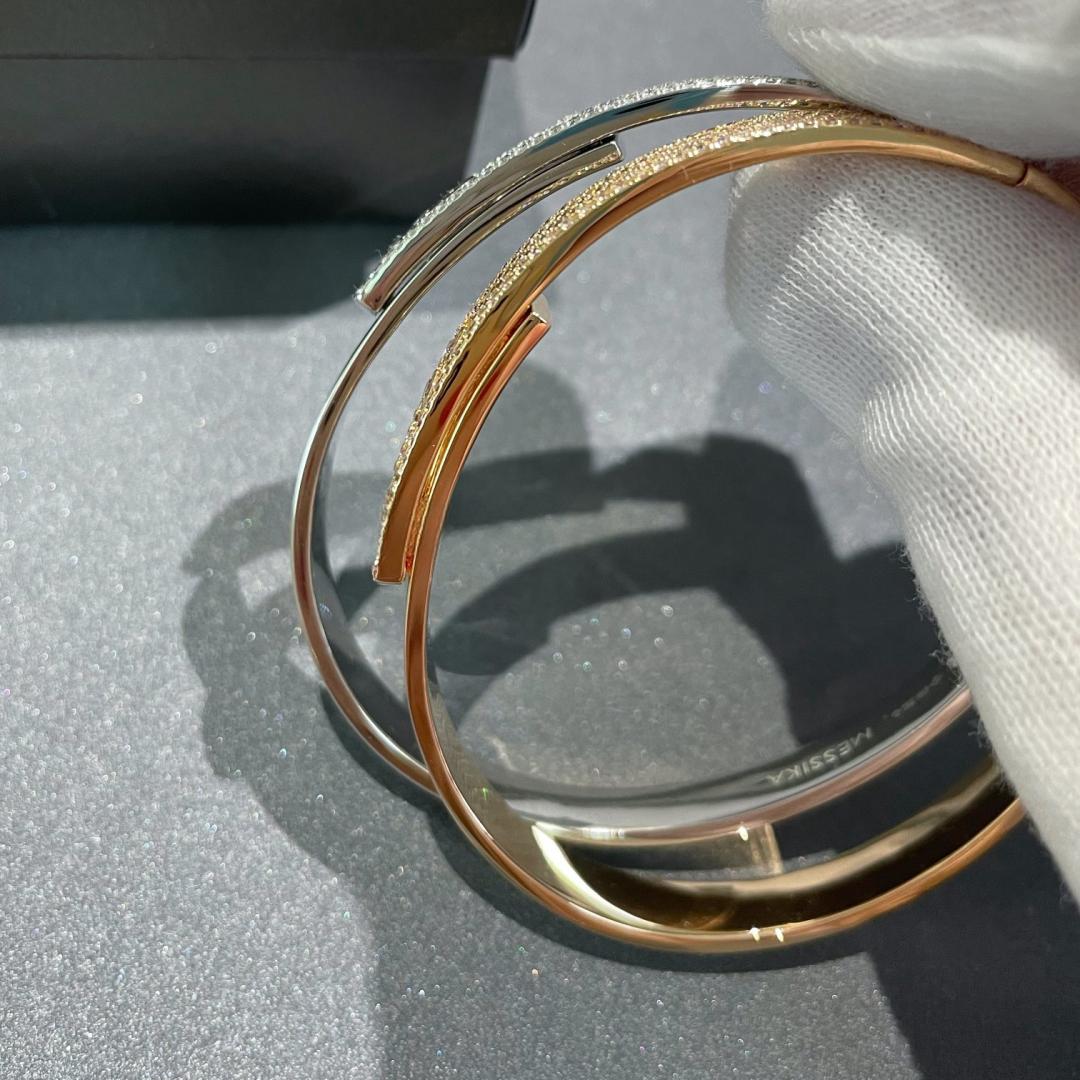 [Royal&Vicky]Move Noa Rose Gold Pavé Diamond Bangle Bracelet