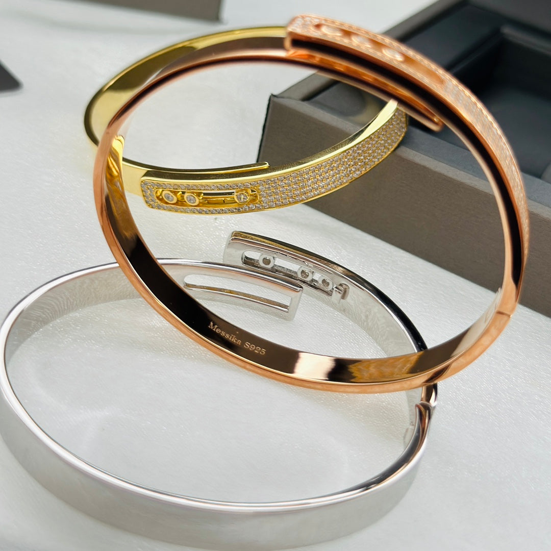 [Royal&Vicky]Move Noa Rose Gold Pavé Diamond Bangle Bracelet