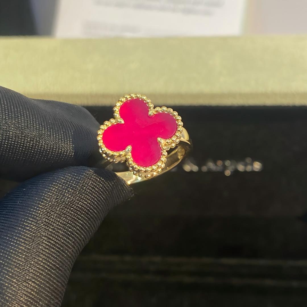 [Royal&Vicky]NEW CLOVER PINK ENAMEL RINGS