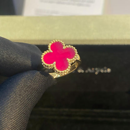 [Royal&Vicky]NEW CLOVER PINK ENAMEL RINGS