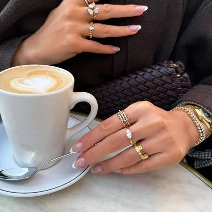 [Royal&Vicky]Chastity Diamond Ring Stack