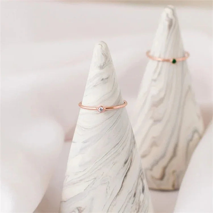 [Royal&Vicky]Amelia Birthstone Stacker Ring