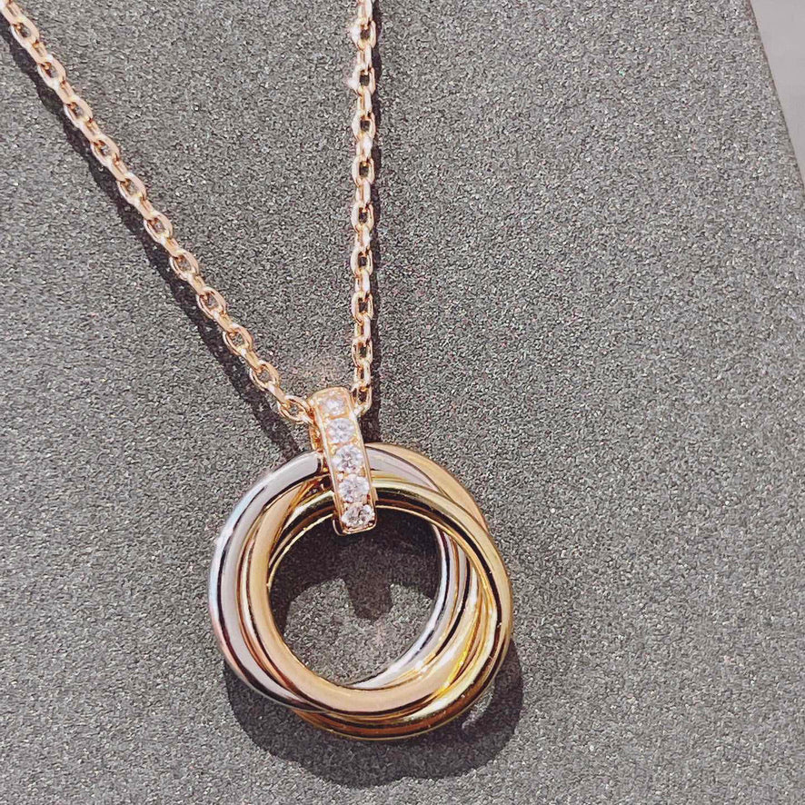 [Royal&Vicky]TRINITY NECKLACE GOLD  DIAMONDS
