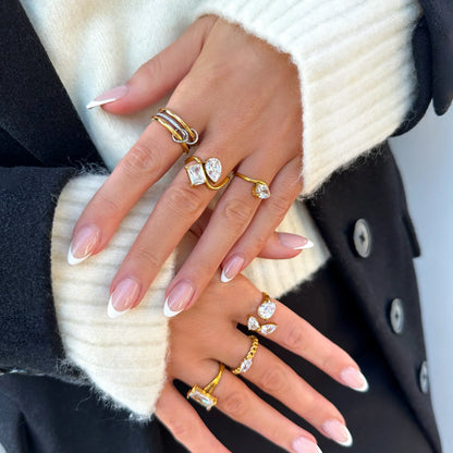 [Royal&Vicky]Chastity Diamond Ring Stack