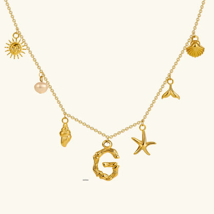 [Royal&Vicky]Avaria Ocean Initial Necklace