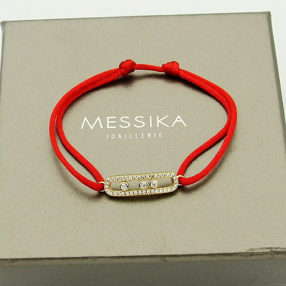 [Royal&Vicky]Messika Care(s) pink cord pavé bracelet
