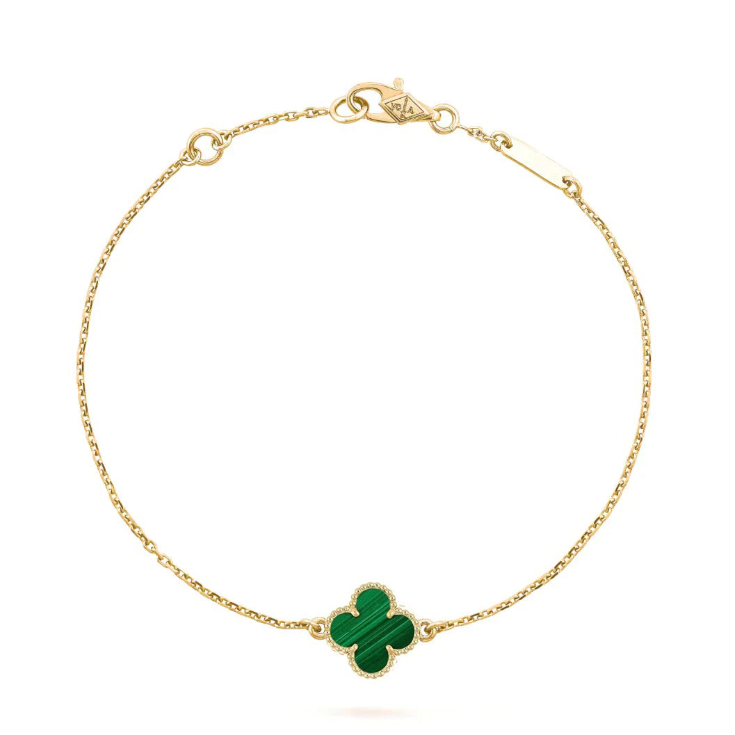 [Royal&Vicky]CLOVER BRACELET MALACHITE 1 MOTIF