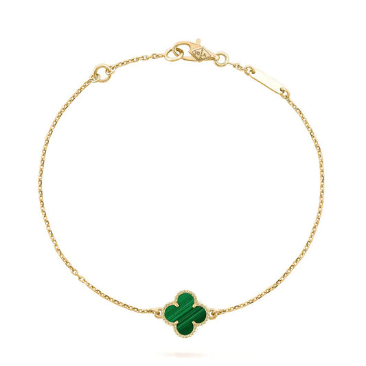 [Royal&Vicky]CLOVER BRACELET MALACHITE 1 MOTIF