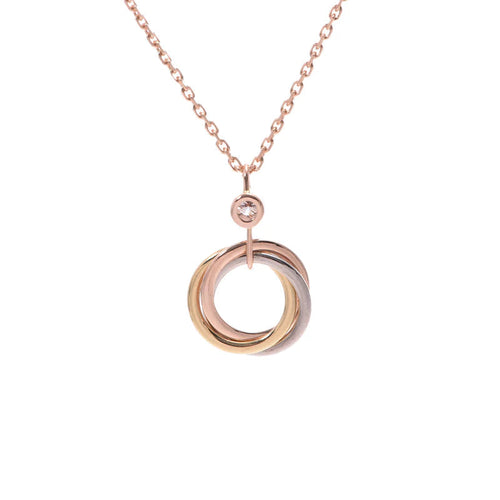 [Royal&Vicky]TRINITY SILVER GOLD PINK GOLD NECKLACE