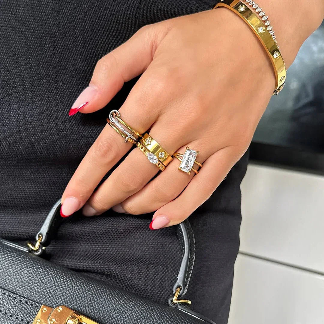 [Royal&Vicky]Chastity Diamond Ring Stack