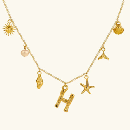 [Royal&Vicky]Avaria Ocean Initial Necklace