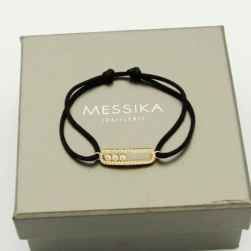 [Royal&Vicky]Messika Care(s) pink cord pavé bracelet