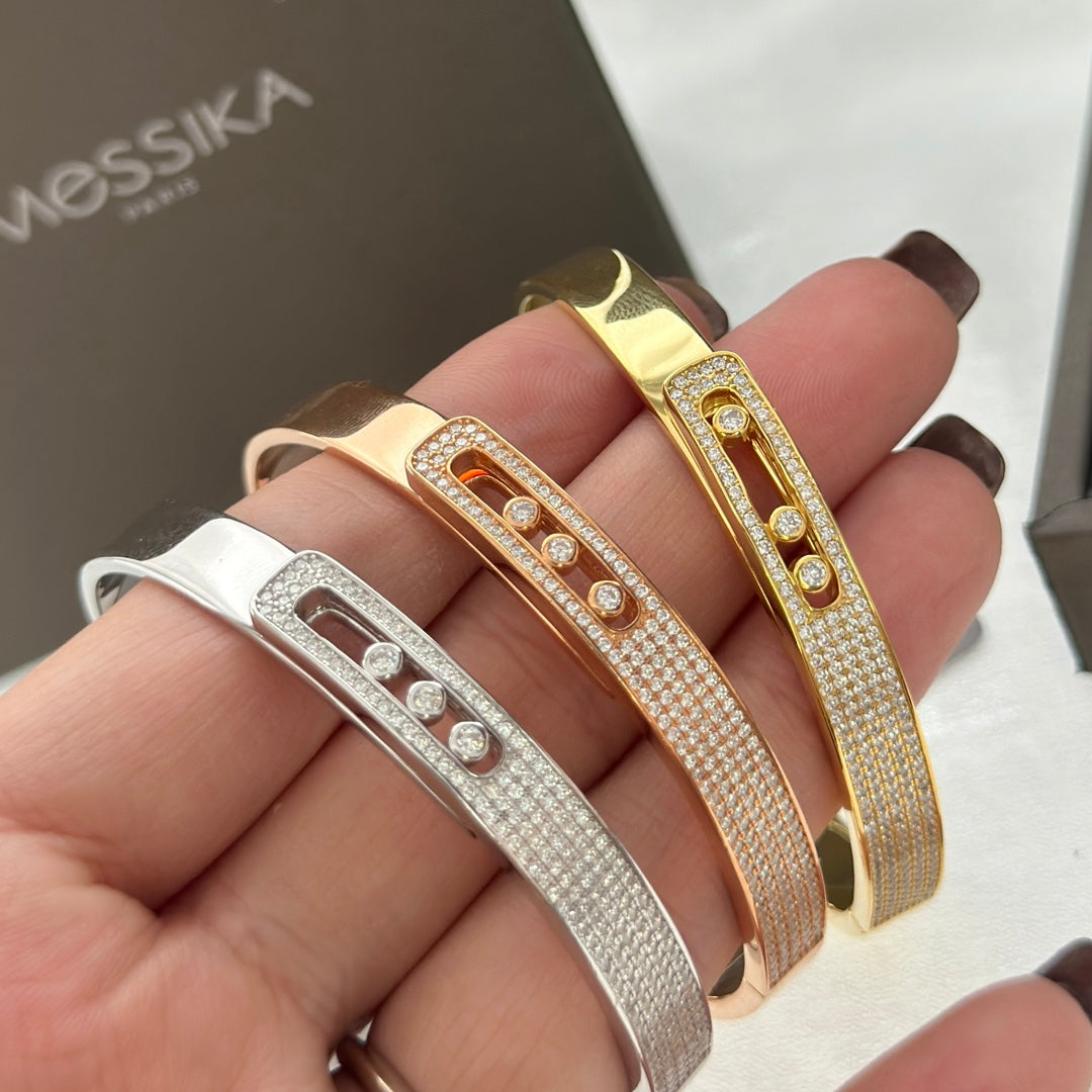 [Royal&Vicky]Move Noa Rose Gold Pavé Diamond Bangle Bracelet