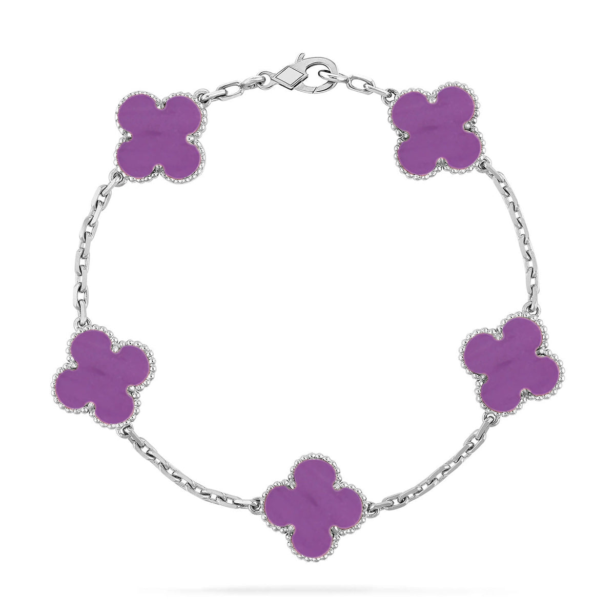 [Royal&Vicky]LUCKY CLOVER 5-MOTIF BRACELET - VIOLET COLLECTION