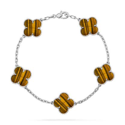 [Royal&Vicky]LUCKY CLOVER 5-MOTIF BRACELET -  TIGER’S EYE COLLECTION