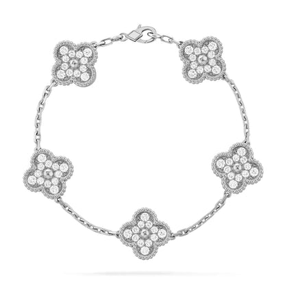 [Royal&Vicky]LUCKY CLOVER 5-MOTIF BRACELET - FULL-DIAMOND