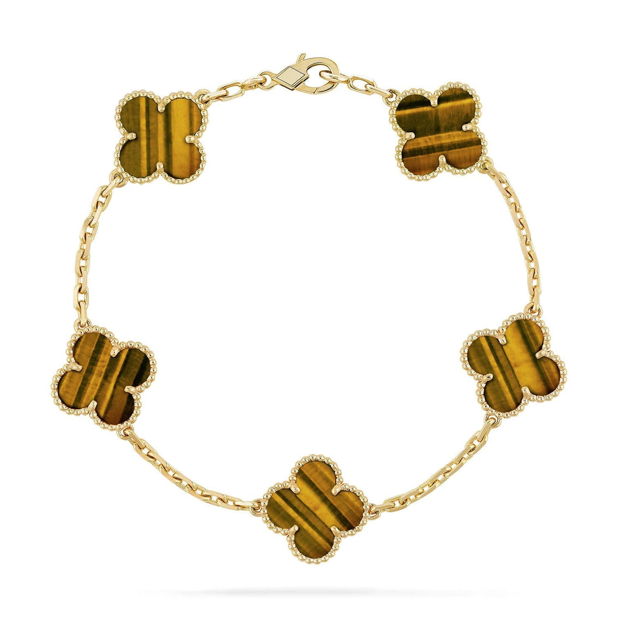 [Royal&Vicky]LUCKY CLOVER 5-MOTIF BRACELET -  TIGER’S EYE COLLECTION