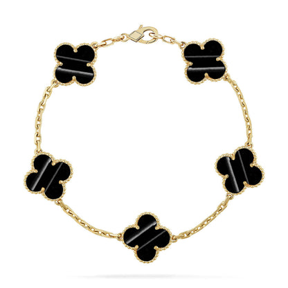 [Royal&Vicky]LUCKY CLOVER 5-MOTIF BRACELET - PULSE STONE COLLECTION