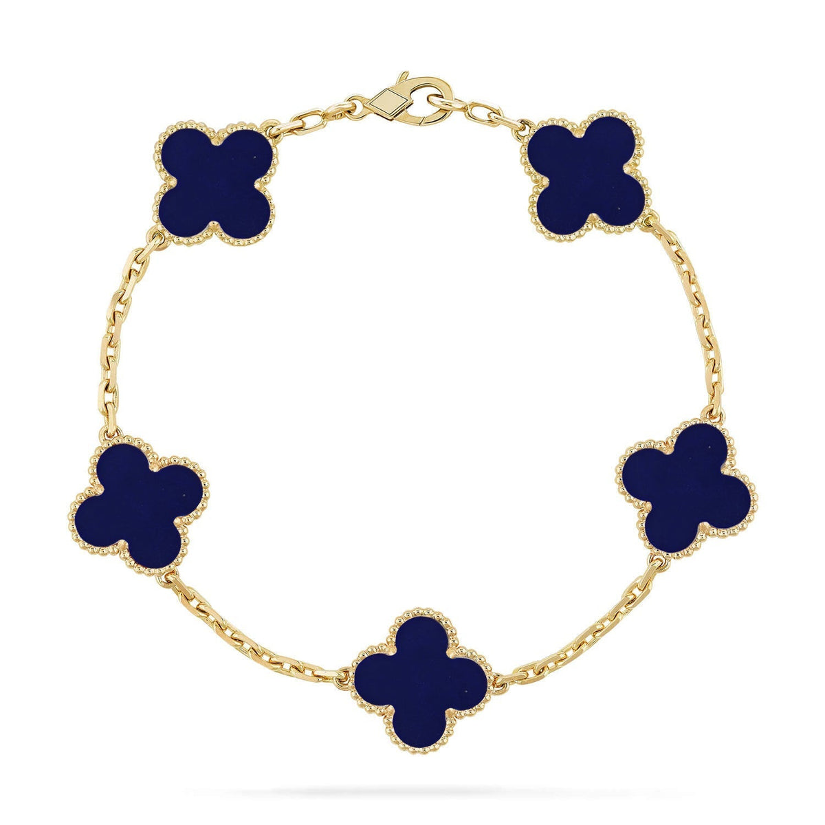 [Royal&Vicky]LUCKY CLOVER 5-MOTIF BRACELET - LAPIS LAZULI COLLECTION