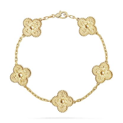 [Royal&Vicky]LUCKY CLOVER 5-MOTIF BRACELET - BRONZING