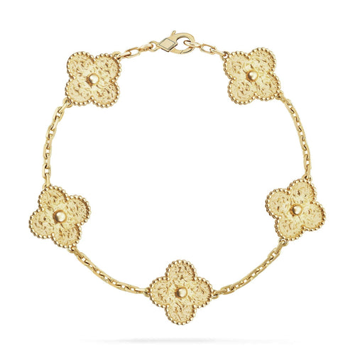 [Royal&Vicky]LUCKY CLOVER 5-MOTIF BRACELET - BRONZING