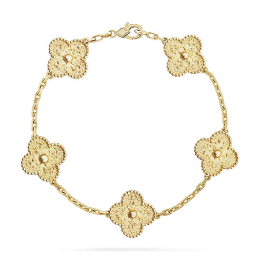 [Royal&Vicky]LUCKY CLOVER 5-MOTIF BRACELET - BRONZING