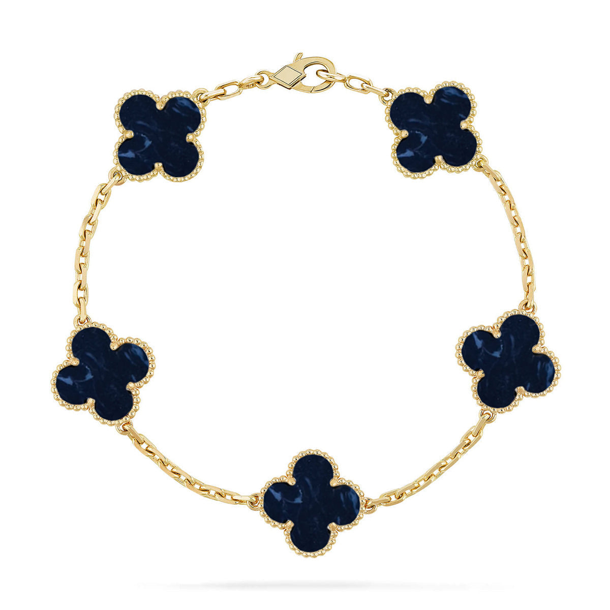 [Royal&Vicky]LUCKY CLOVER 5-MOTIF BRACELET - PIETERSITE COLLECTION