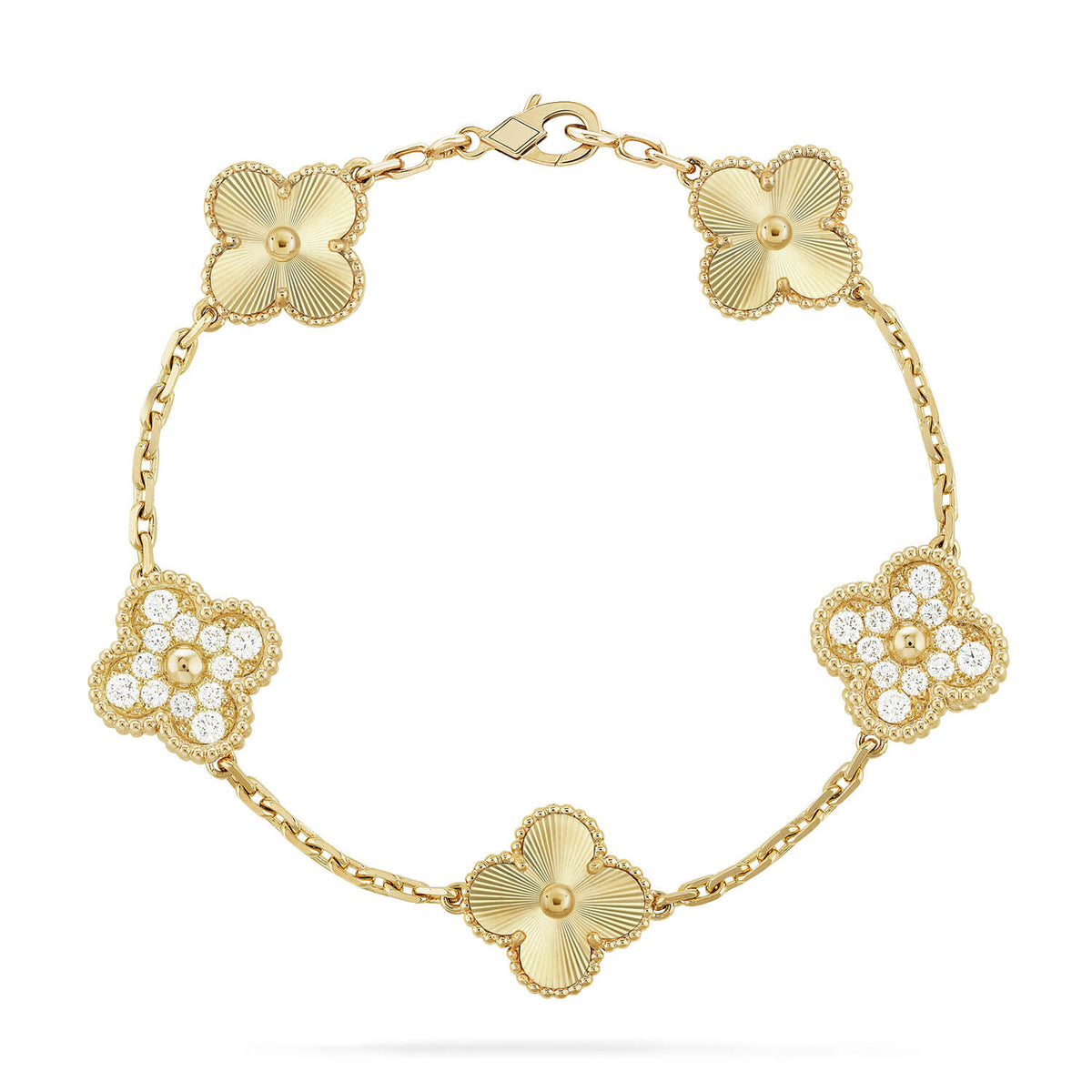 [Royal&Vicky]LUCKY CLOVER 5-MOTIF BRACELET - LASER COLLECTION