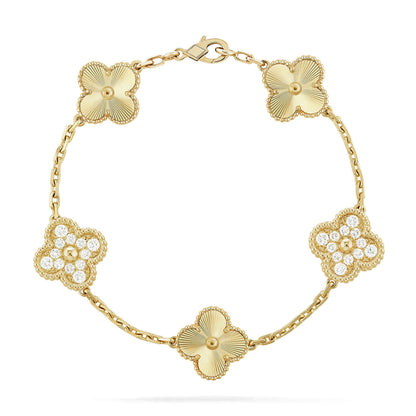 [Royal&Vicky]LUCKY CLOVER 5-MOTIF BRACELET - LASER COLLECTION