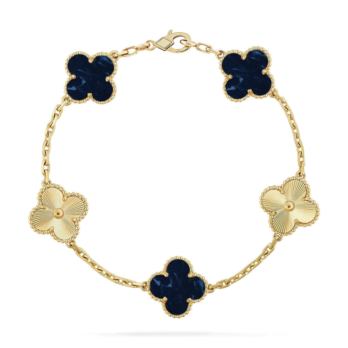 [Royal&Vicky]LUCKY CLOVER 5-MOTIF BRACELET - PIETERSITE COLLECTION