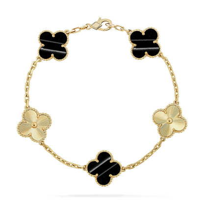 [Royal&Vicky]LUCKY CLOVER 5-MOTIF BRACELET - PULSE STONE COLLECTION